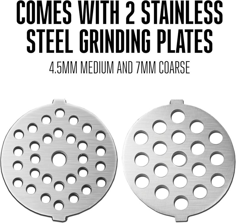 Weston Electric Meat Grinder & Sausage Stuffer, Num. 5 500 Watt, 5/8 HP Motor, Grinds 2 lbs Per Minute, Includes Stainless Steel Grinding Plates, Black (82-0330-W) - Image 4